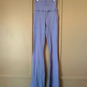 High-Waisted Flare Pants in Light Blue